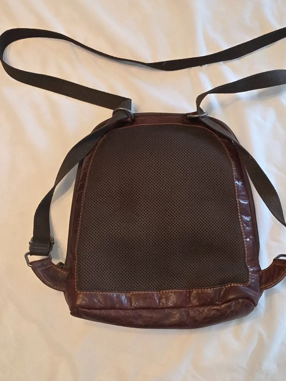 Jack Georges Leather Convertible Backpack Crossbody Voyager Messenger Bag